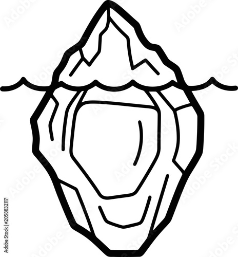 Foto Iceberg illustration, floating in water, submerged part visible