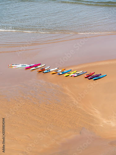 Summer at Basque Coast beach in Biarritz, France.