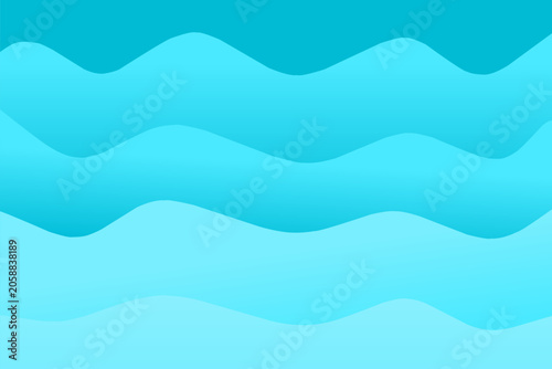 Blue Abstract Wavy Layer Background Illustration. Blue Ocean Wave Style Abstract Background. Layered Blue Wave Pattern Modern Background