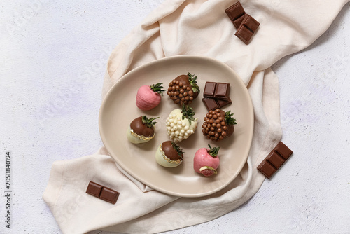 Plate with chocolate covere...