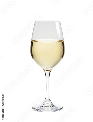 High‑quality isolated glass of white wine on a clean transparent background, sharp edges and realistic reflections for easy compositing and product design use.