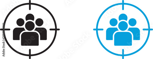 Fotografía Target People Icon Set for Marketing Audience Symbols, Demographic Targeting and