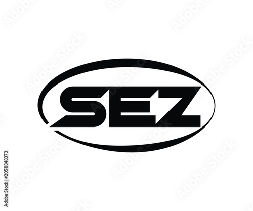 SEZ Abstract Modern Lettermark Logo Design. Calligraphy professional initials vector logo Design.