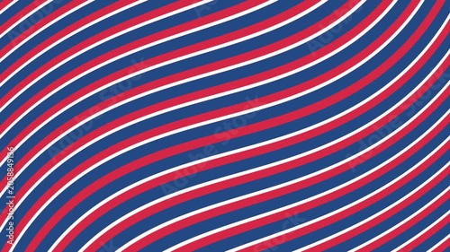 Wavy Red, White, and Blue Stripes Background Animation