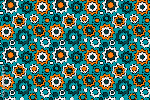 A seamless pattern with abstract circles. Floral ornate colorful background. An Abstract multi-colored fun backdrop.