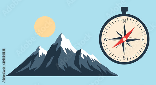 Tableau sur toile Compass Navigation Tool Closeup.