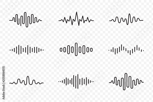 Sound line wave music audio icon one art voice continuous hand. Wave podcast line sound soundwave noise sketch drawn drawing doodle outline recording frequency vocal waveform microphone background.   