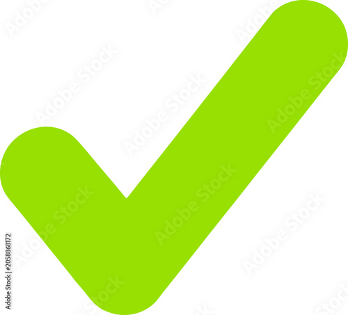 Foto Green Check Mark Symbol Isolated on White Background