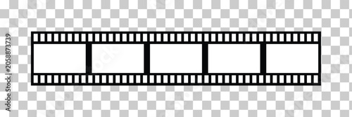 Cinema Movie Film Camera Roll Kit. Video tape, photo film strip frame on isolated transparent background. Film strip frame. empty photo tape template. vector illustration eps file 57.
