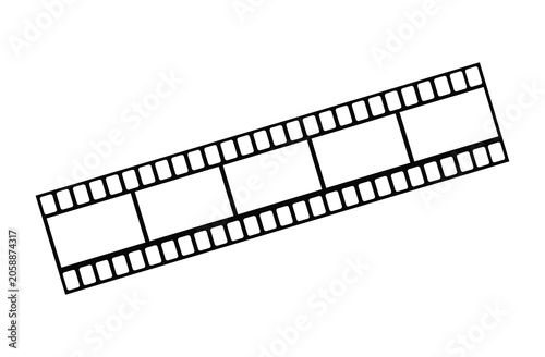 Film reel frame camera tape roll. Old movie isolated on white background. Negative old photo with photography retro tape. Photograph camera logo. flat style. vector illustration. eps file 54.