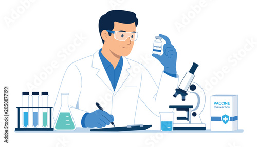 Bilde på lerret Scientist in Lab Coat Working.