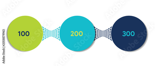 3 elements scheme, diagram. Three connected circles. Infographic template.