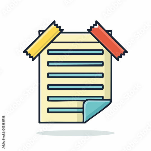 Paper with Lines and Tape