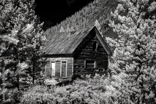 Weathered old cabin in Bonanza Idaho