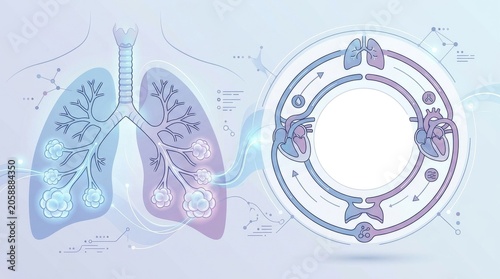 Medical Infographic of Human Respiratory and Circulatory Systems
