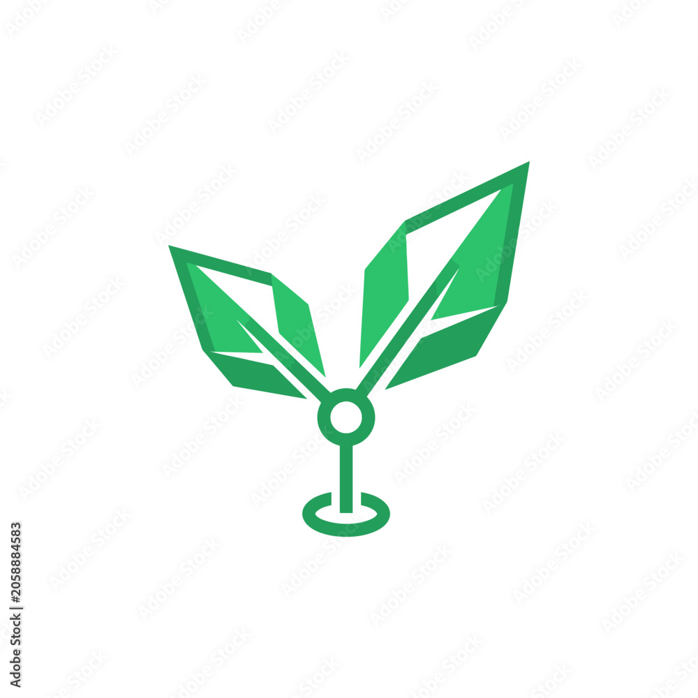 Obraz premium Digital green sprout technology icon.