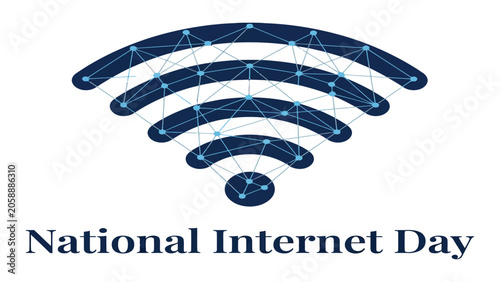 Canvas Print Internet symbol displays a network connection pattern to commemorate national internet day events