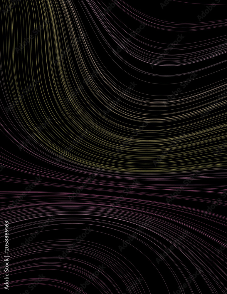 Obraz premium Abstract vector background with flowing yellow and pink wavy lines