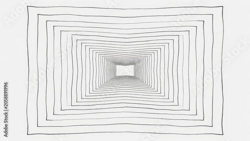 Rectangular corridor formed by nested dashed lines