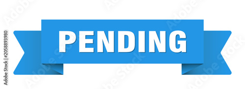 Schilderij op canvas pending ribbon isolated on transparent background. pending ribbon