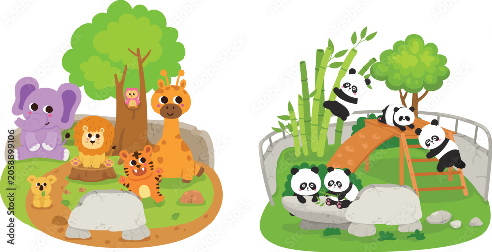 Fototapeta premium illustration of isolated animal zoo vector