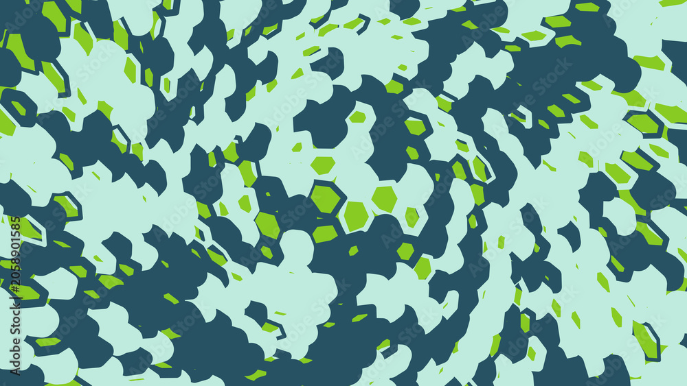 Fototapeta premium Abstract green and blue digital swirl pattern background