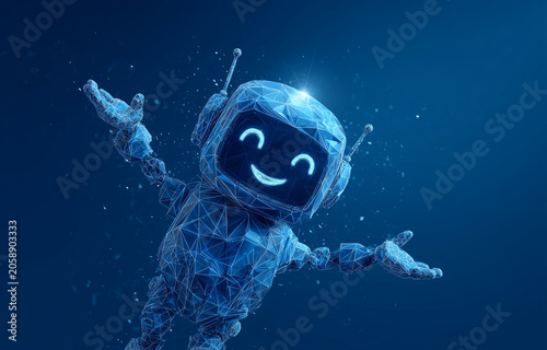 Cute AI Robot and Pencil Concept for Creative Learning and Education