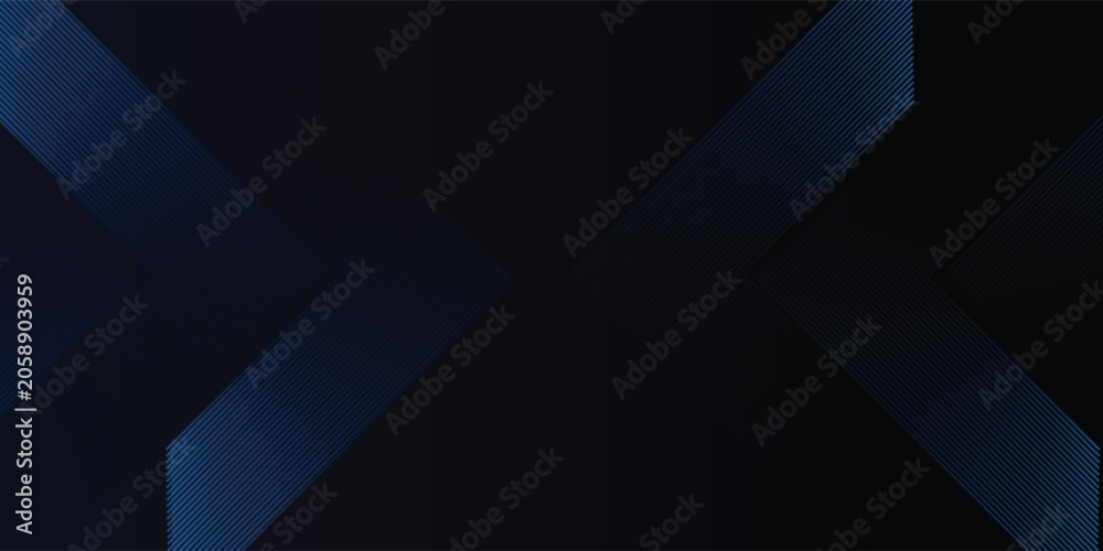 Obraz premium 3D blue techno abstract futuristic background with overlapping layers on dark space with glowing line shapes decoration. Geometric line style concept modern graphic design elements.