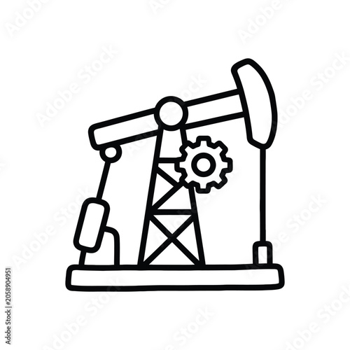 Obraz na płótnie Oil Pump Jack Industrial Equipment Icon.