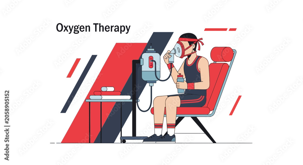 Fototapeta premium Patient Receiving Oxygen Therapy with Medical Equipment in a Modern Healthcare Setting