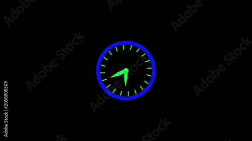 2 Min arrow clock icon animation. 2 minute animation on black background and creating a stunning 4k video