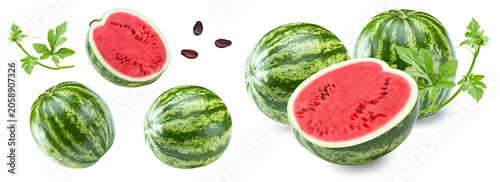 watermelon isolated on white background. clipping path