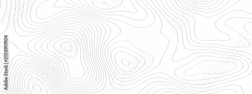 Schilderij op canvas Vector lines seamless pattern sea map topography design
