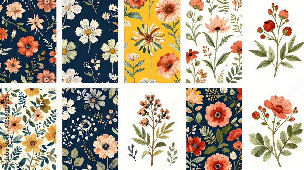 seamless floral pattern with flowers