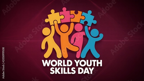 People holding puzzle pieces for world youth skills day