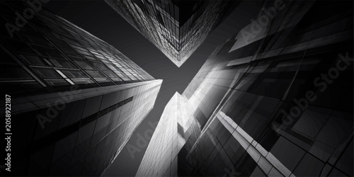 Foto Light in a dark underground subway tunnel in a futuristic city station corridor