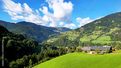Bild auf Leinwand Village Beaufort and surroundings in French Alps, Beaufort, Savoie, France, Europe