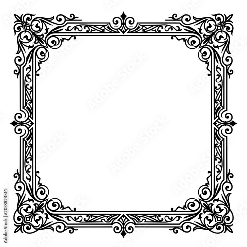 Elegant Victorian Ornate Square Decorative Border Frame With Filigree Accents