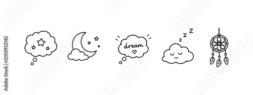Fotografía Dreams doodle set. doodle set on white background