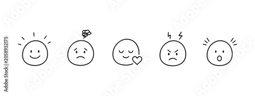 Foto Emotions doodle set. doodle set on white background