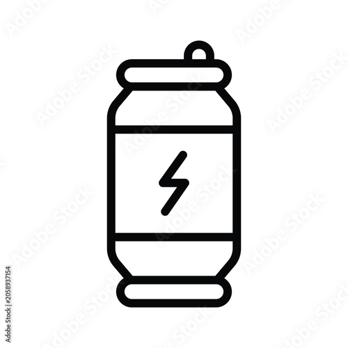 Modern line icon representing energy drink for sports hydration and performance.