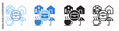 Konstfotografi Work Anywhere Vector Illustration In Multistyle