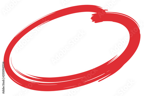 Red hand drawn circle highlight for marking important information on transparent background image