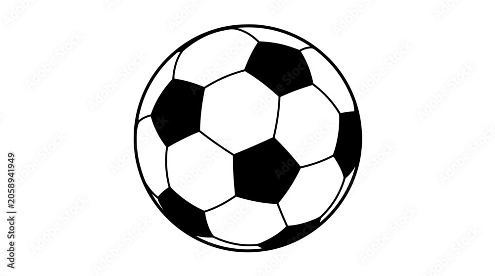 Fototapeta premium Classic Football Ball Outline Icon Sports Equipment Vector