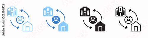 Workplace Flexibility Vector Illustration In Multistyle