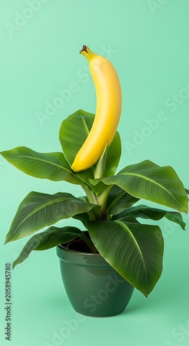 Banana Plant in a Pot - A Unique and Playful Composition.