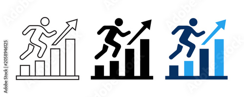 Business Growth Success Icon Set, growth, success, business, Performance Analytics, Career Progress and Revenue Growth Vector Icons