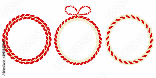 Konstfotografi Shimenawa Sacred Ropes In Circular Arrangements Vector Illustration