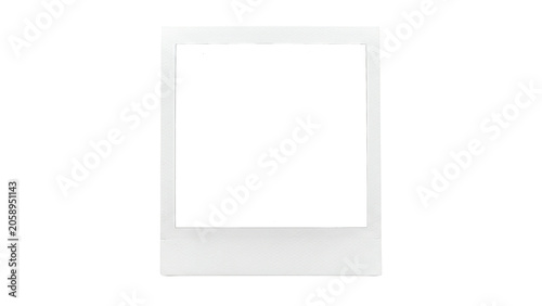 Fotografie Empty polaroid frame with rounded corners white plastic border and a black viewi