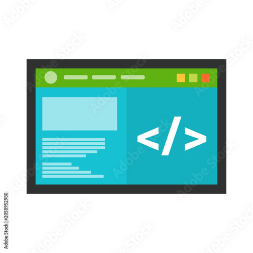 Web Development and Programming Concept Flat Vector Illustration